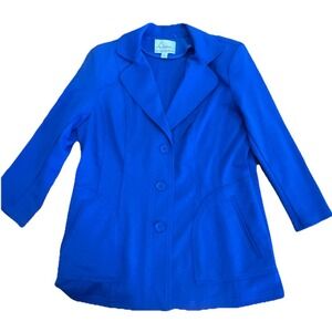 Linea by Louis Dell'Olio Blazer Jacket Vtg Stretch Royal Blue Small Medium